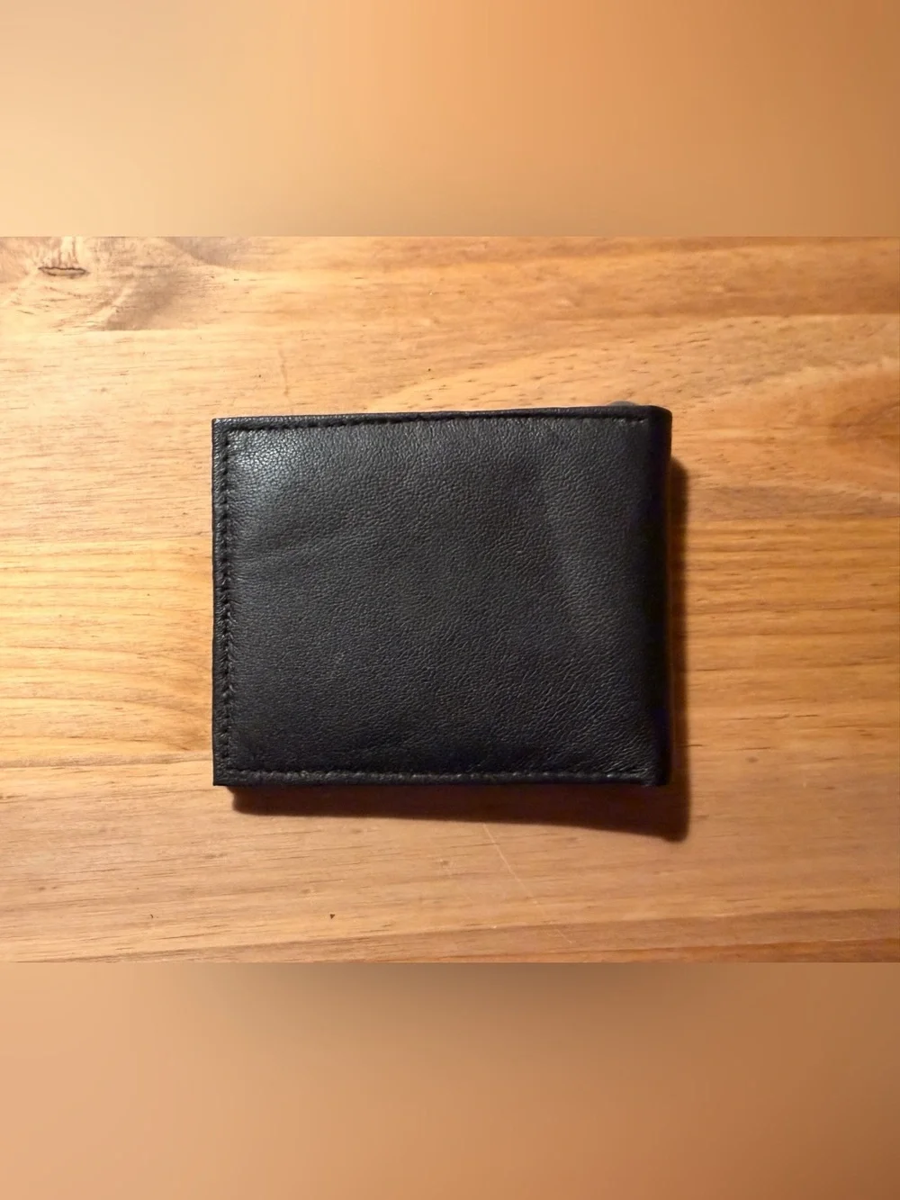 Classic Black Leather Bi-Fold Wallet for Men